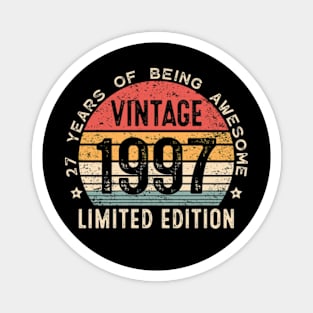 27th Birthday Vintage 1997 Men Women 27 Years Old Retro Magnet